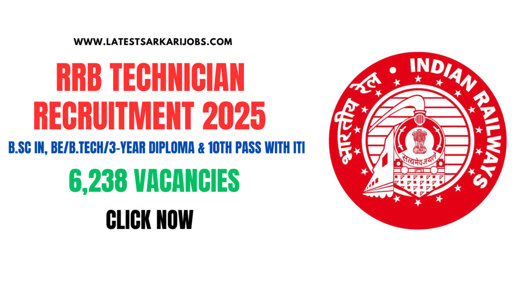 RRB Technician Recruitment 2025: Apply Online for 6,238 Vacancies