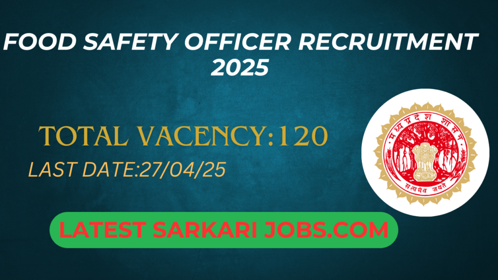Food Safety Officer Recruitment 2025, Apply Online for 120 Posts – Salary ₹1.14 Lakh, Eligibility & Exam Details