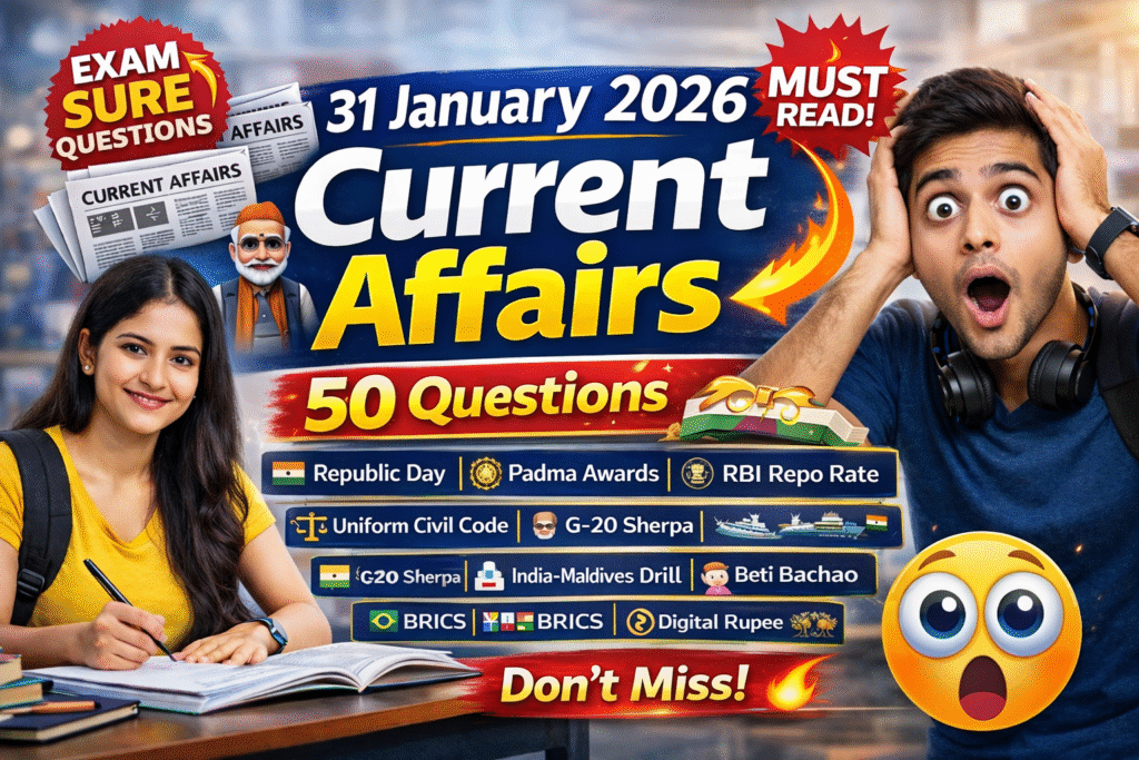 31 January 2026 Current Affairs